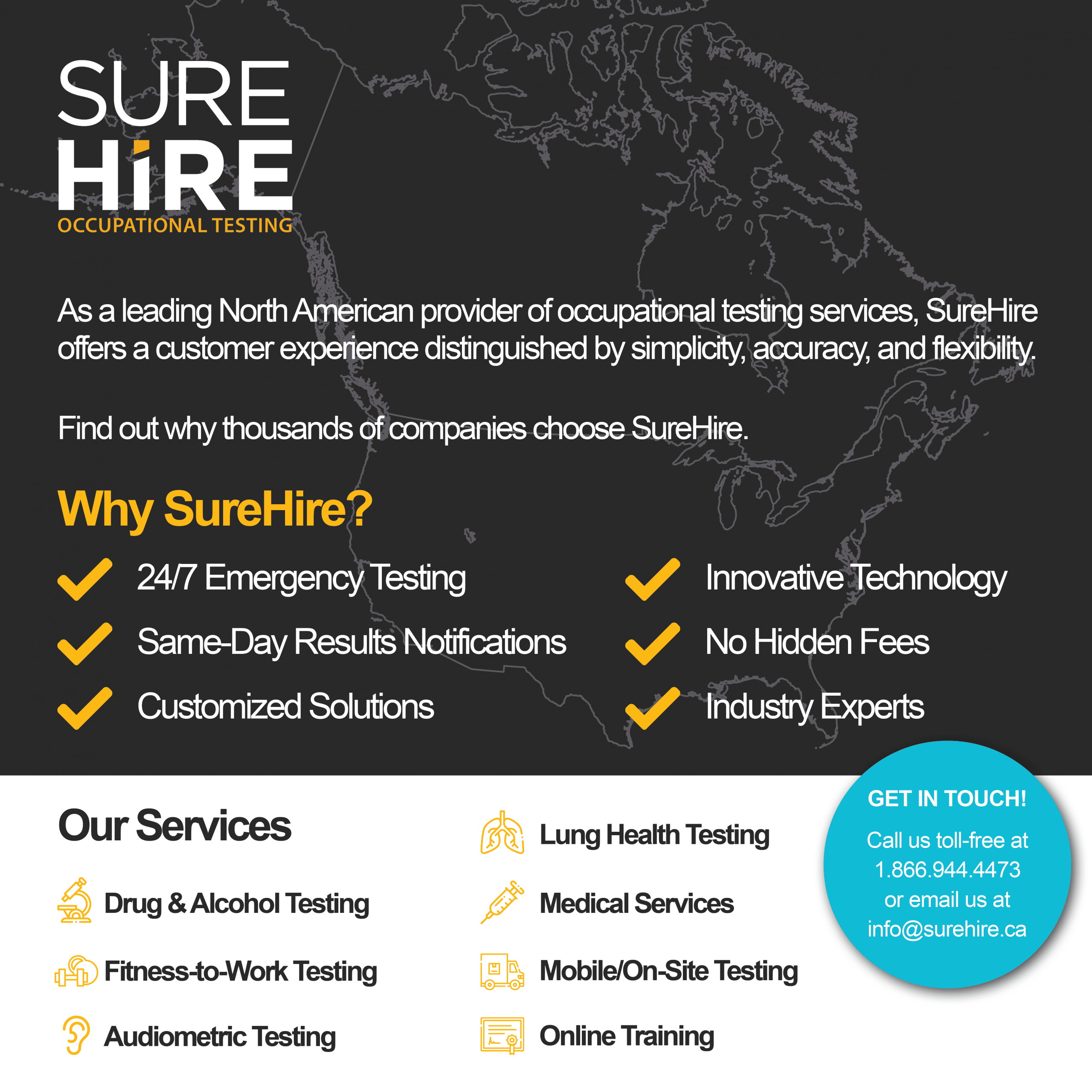 Surehire drug alcohol fitness health testing in north america