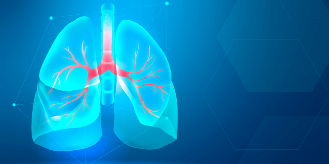 Respiratory System on blue background